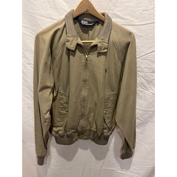 VTG Polo Ralph Lauren Jacket Harrington Wool Blend Collar Cuffs 90s M - Picture 3 of 7